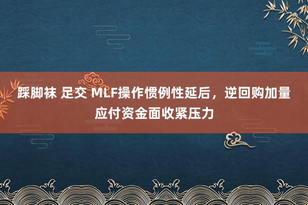 踩脚袜 足交 MLF操作惯例性延后，逆回购加量应付资金面收紧压力