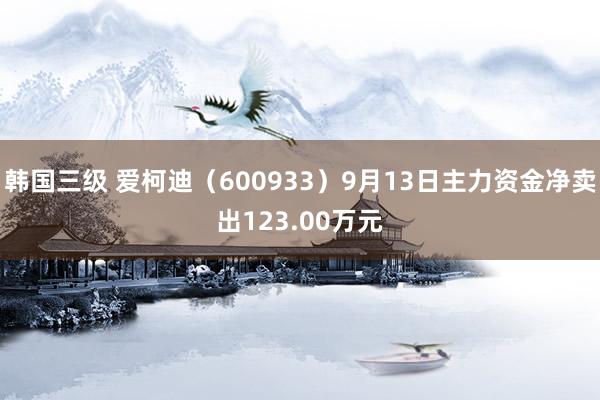 韩国三级 爱柯迪（600933）9月13日主力资金净卖出123.00万元