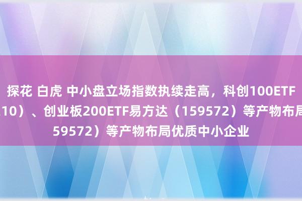 探花 白虎 中小盘立场指数执续走高，科创100ETF易方达（588210）、创业板200ETF易方达（159572）等产物布局优质中小企业