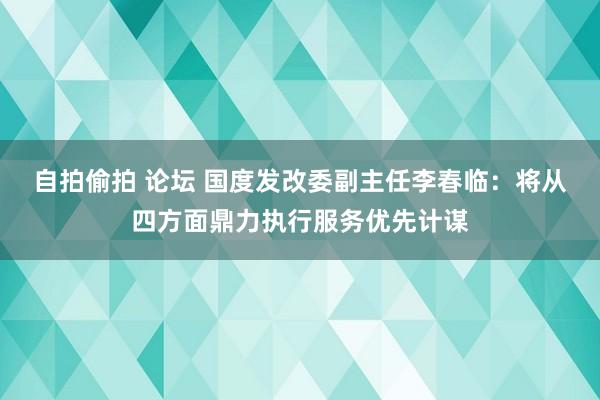 自拍偷拍 论坛 国度发改委副主任李春临：将从四方面鼎力执行服务优先计谋