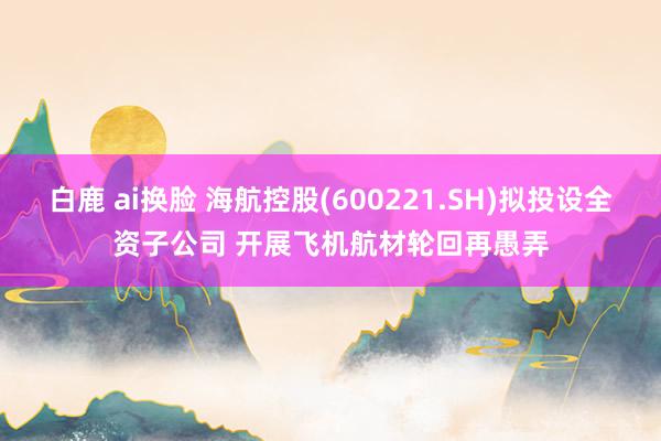 白鹿 ai换脸 海航控股(600221.SH)拟投设全资子公司 开展飞机航材轮回再愚弄