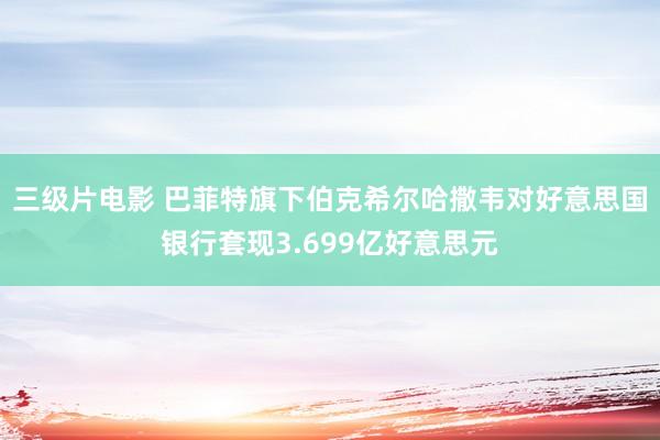 三级片电影 巴菲特旗下伯克希尔哈撒韦对好意思国银行套现3.699亿好意思元