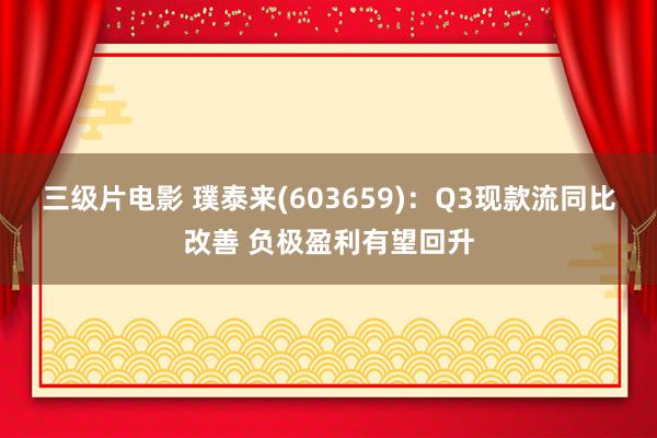 三级片电影 璞泰来(603659)：Q3现款流同比改善 负极盈利有望回升