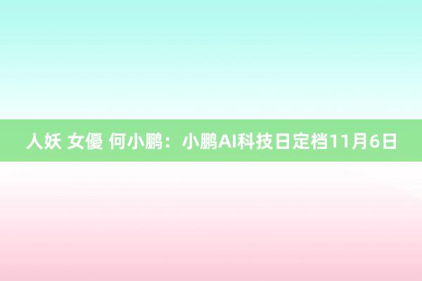 人妖 女優 何小鹏：小鹏AI科技日定档11月6日