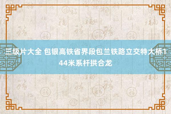 三级片大全 包银高铁省界段包兰铁路立交特大桥144米系杆拱合龙