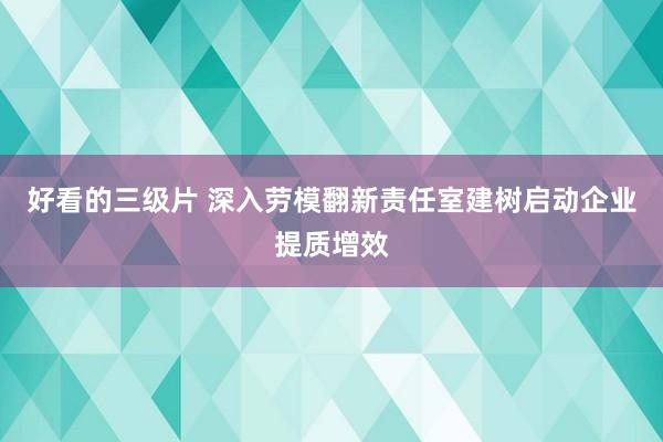 好看的三级片 深入劳模翻新责任室建树启动企业提质增效