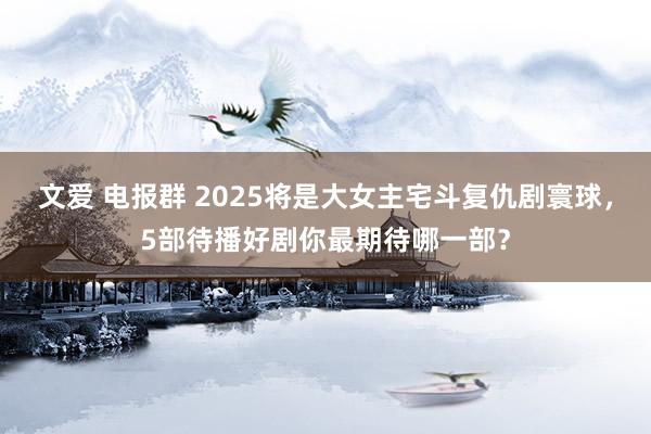 文爱 电报群 2025将是大女主宅斗复仇剧寰球，5部待播好剧你最期待哪一部？