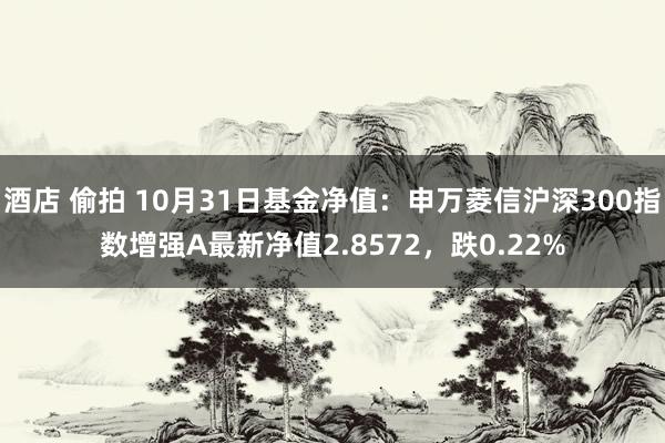 酒店 偷拍 10月31日基金净值：申万菱信沪深300指数增强A最新净值2.8572，跌0.22%