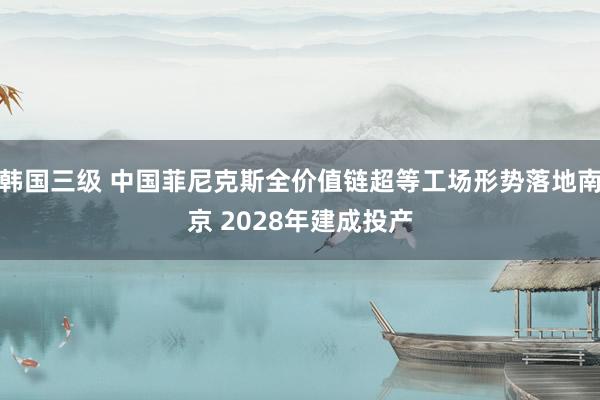 韩国三级 中国菲尼克斯全价值链超等工场形势落地南京 2028年建成投产