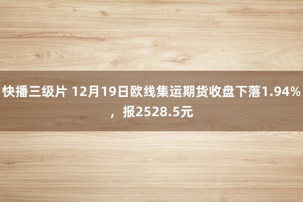 快播三级片 12月19日欧线集运期货收盘下落1.94%，报2528.5元