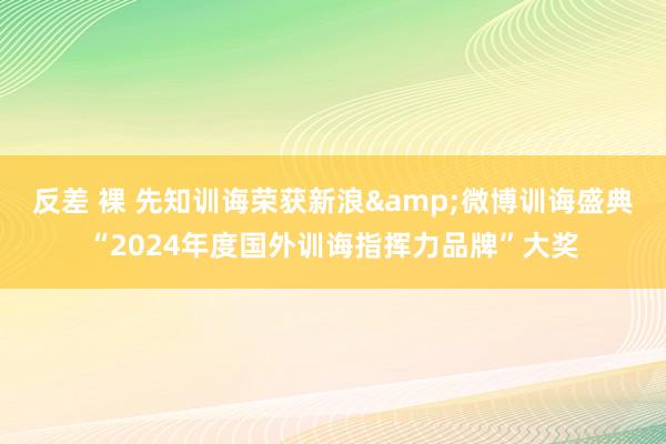 反差 裸 先知训诲荣获新浪&微博训诲盛典“2024年度国外训诲指挥力品牌”大奖