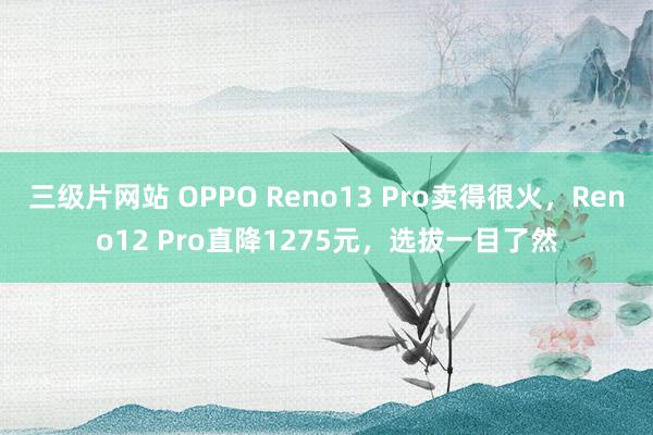 三级片网站 OPPO Reno13 Pro卖得很火，Reno12 Pro直降1275元，选拔一目了然