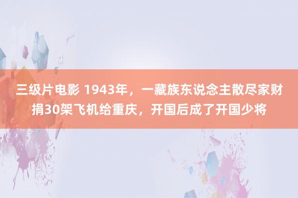 三级片电影 1943年，一藏族东说念主散尽家财捐30架飞机给重庆，开国后成了开国少将