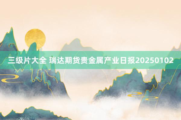 三级片大全 瑞达期货贵金属产业日报20250102