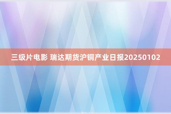 三级片电影 瑞达期货沪铜产业日报20250102