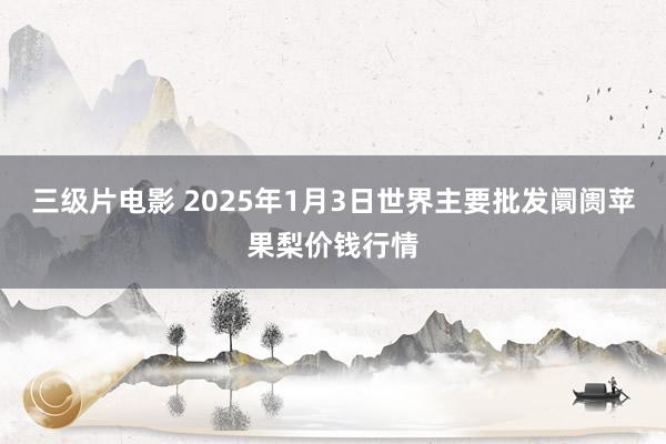 三级片电影 2025年1月3日世界主要批发阛阓苹果梨价钱行情