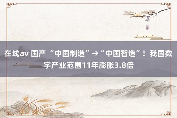 在线av 国产 “中国制造”→“中国智造”！我国数字产业范围11年膨胀3.8倍