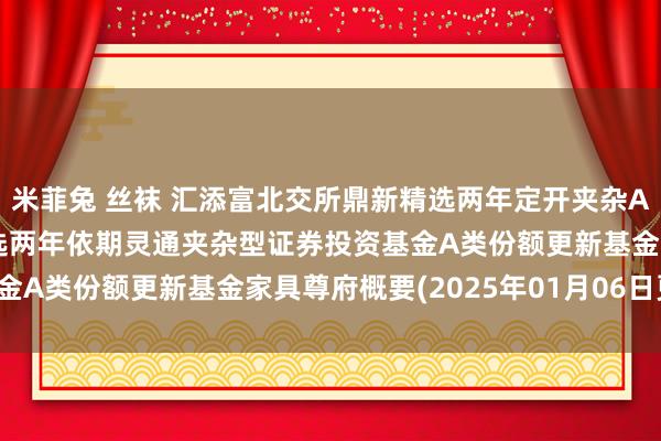 米菲兔 丝袜 汇添富北交所鼎新精选两年定开夹杂A: 汇添富北交所鼎新精选两年依期灵通夹杂型证券投资基金A类份额更新基金家具尊府概要(2025年01月06日更新)