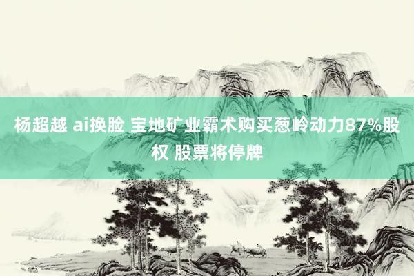 杨超越 ai换脸 宝地矿业霸术购买葱岭动力87%股权 股票将停牌