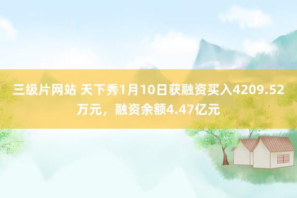 三级片网站 天下秀1月10日获融资买入4209.52万元，融资余额4.47亿元