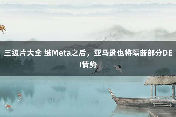 三级片大全 继Meta之后，亚马逊也将隔断部分DEI情势