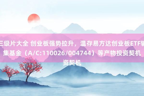 三级片大全 创业板强势拉升，温存易方达创业板ETF辘集基金（A/C:110026/004744）等产物投资契机