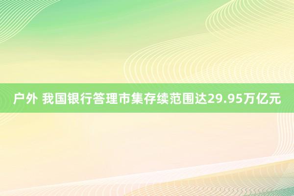 户外 我国银行答理市集存续范围达29.95万亿元