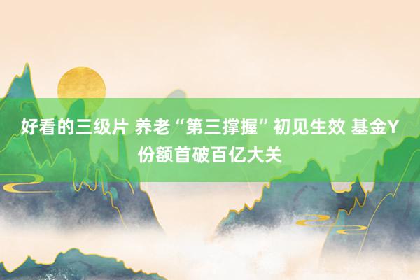 好看的三级片 养老“第三撑握”初见生效 基金Y份额首破百亿大关